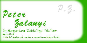 peter zalanyi business card